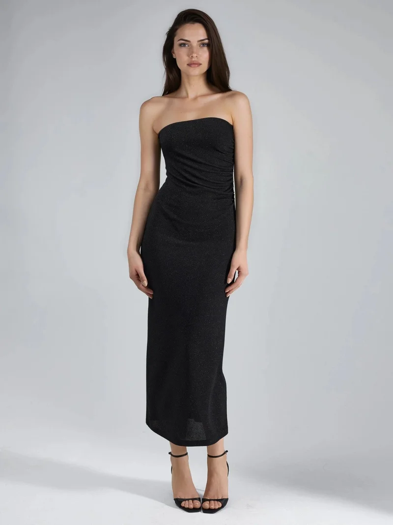 Busem BUSEM Shiny Slit Detailed Maxi Dress